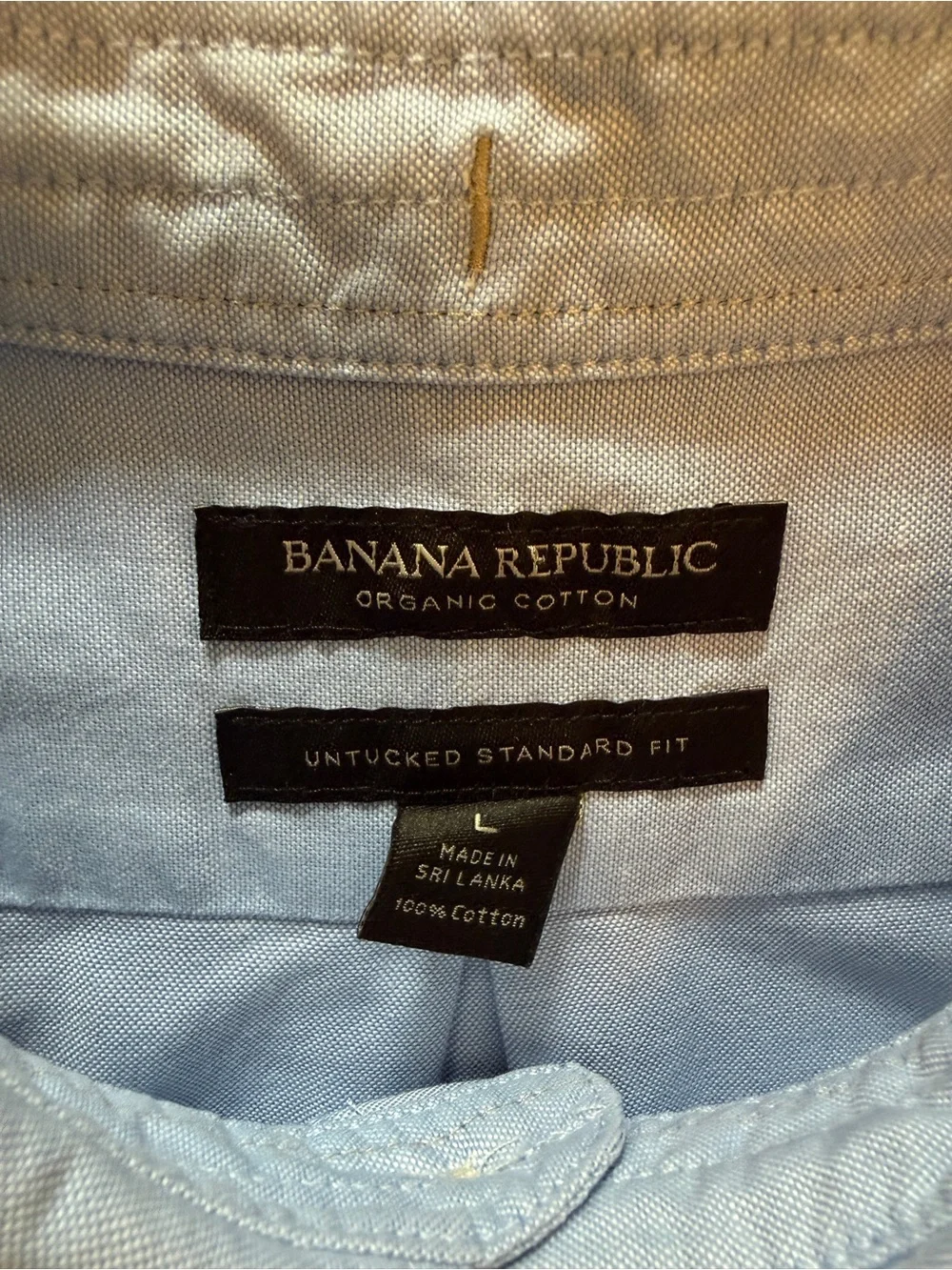 Banana Republic Organic Cotton Untucked Standard Button-Down Shirt Large